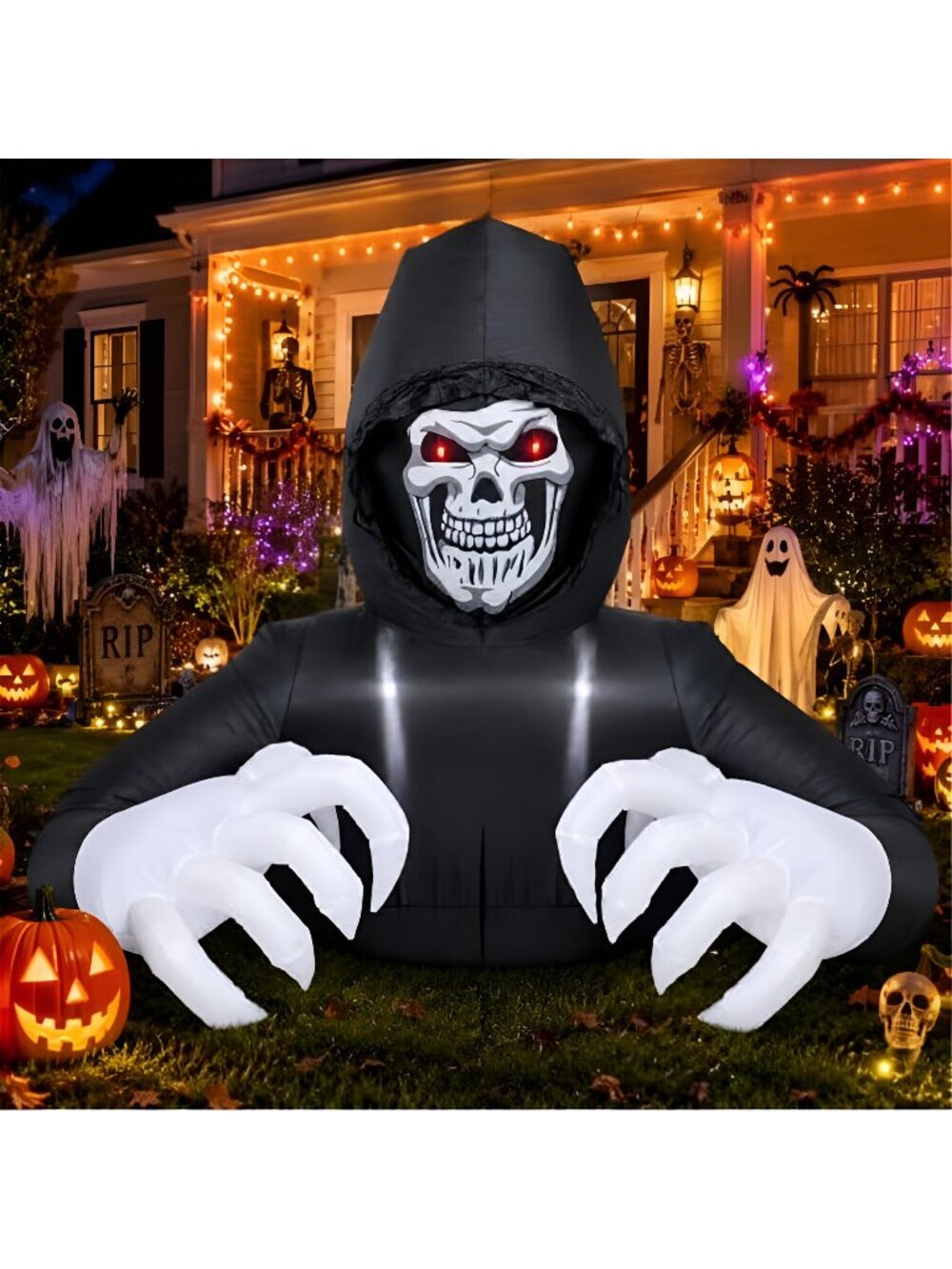 Inflatable Halloween Decorations Outside Grim Reaper 6FT Giant Scary Blow Up